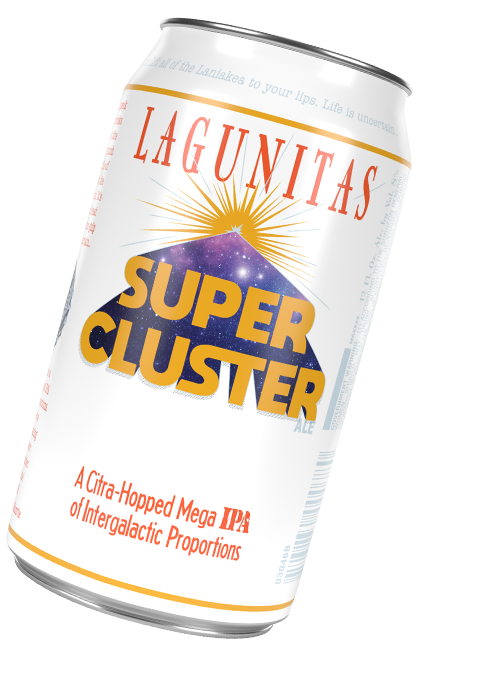 Lagunitas Brewing Company Super Cluster Citra-Hopped Mega IPA 12oz can sideways