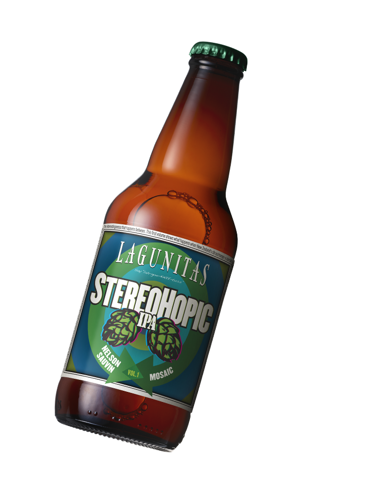 Lagunitas Brewing Company StereoHopic Volume 1 12oz bottle sideways